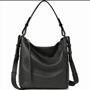 AllSaints black leather Kits handbag tote